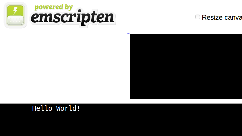 Hello World! C program compiled into WebAssembly