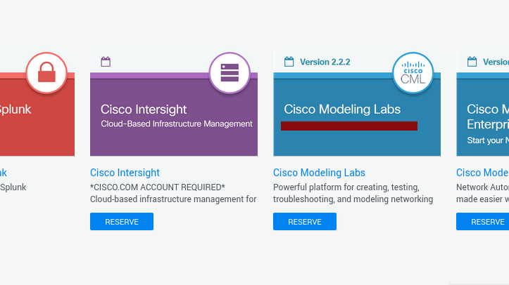 Cisco Modelling Labs Sandbox Option