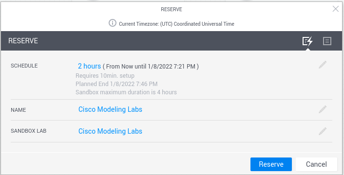 Cisco Modeeling Labs Reservation