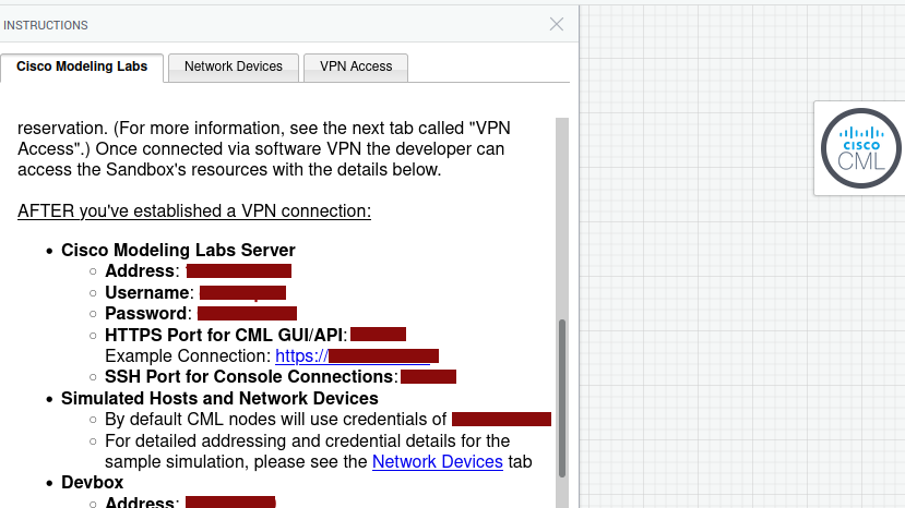 Cisco Modeeling Labs Server Credentials