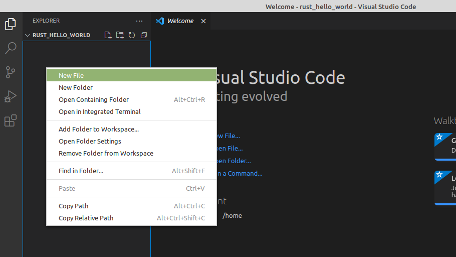 VS Code Create New File in Explorer